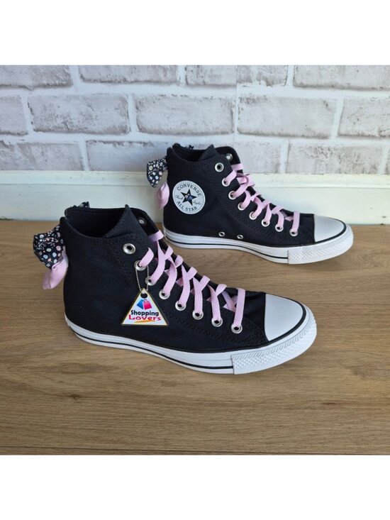 ⭐Converse Chuck Taylor Hi Floral Bow Sz 7 Mens Shoes Sneaker Black Pink A19824F main image 8